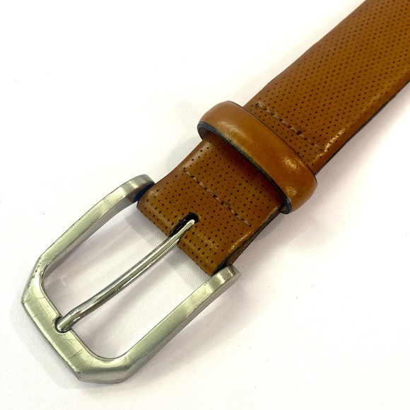 Johnston & Murphy Micro Perf Leather Belt Perforated Brown size 40 Made in Italy - Picture 11 of 17